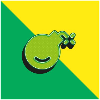 Bomba Yeşil ve Sarı modern 3D vektör simgesi logosu