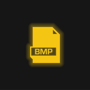 Bmp yellow glowing neon icon clipart
