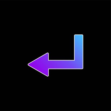 Arrow Sol Kırık Açı mavi eğimli vektör simgesi