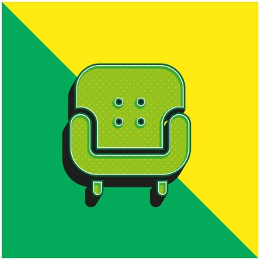 Koltuk Yeşil ve Sarı Modern 3D vektör simgesi logosu