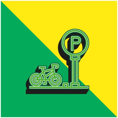 Bike Parking Green and yellow modern 3d vector icon logo clipart
