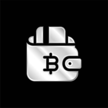 Bitcoin gümüş kaplama metalik simge