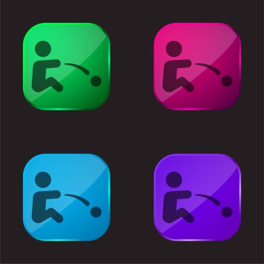 Bebek dört renkli cam düğme simgesi