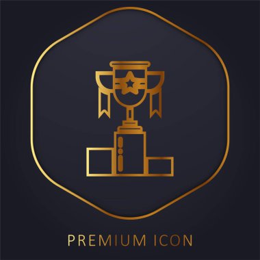 Altın çizgi prim logosu veya simgesi