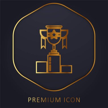 Award golden line premium logo or icon clipart