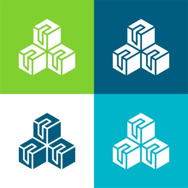 Kutu Düzlüğü 4 renk en küçük simge kümesi