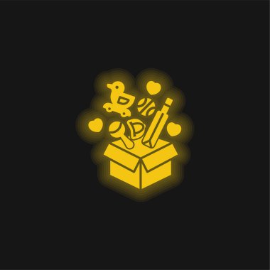 Kutu sarısı parlak neon simgesi