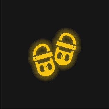 Bebek ayakkabıları sarı parlak neon ikon