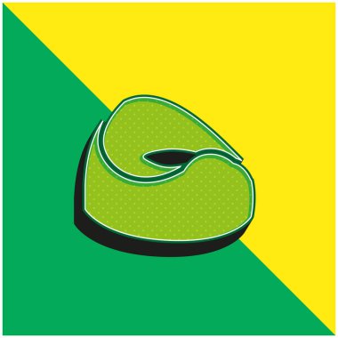 Bebek Potty Green ve sarı 3D vektör simgesi logosu