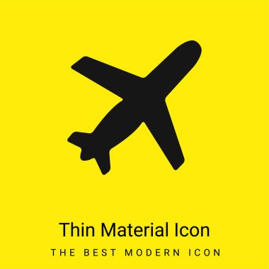 Airplane Black Shape Ascending Rotated To Right minimal bright yellow material icon clipart