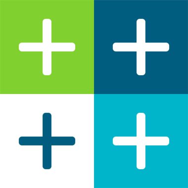 Düz dört renk simgesi seti ekle