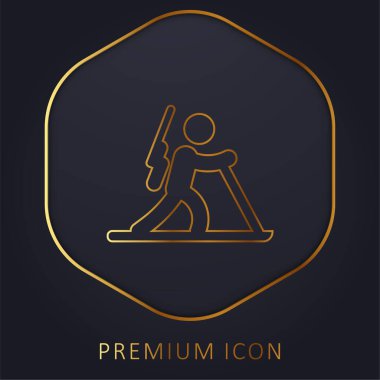 Biatlon altın çizgisi logosu veya simgesi