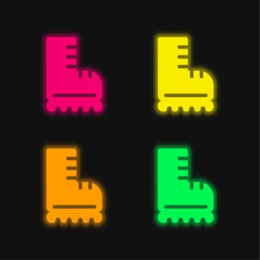 Parlak neon vektör simgesini başlat