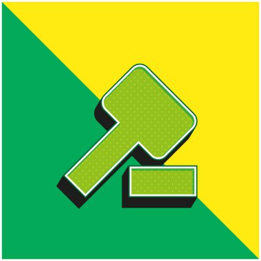 Açık Artırma Yeşil ve Sarı 3D modern vektör simgesi logosu