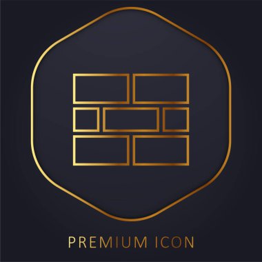 Tuğla Duvar altın çizgisi prim logosu veya simgesi