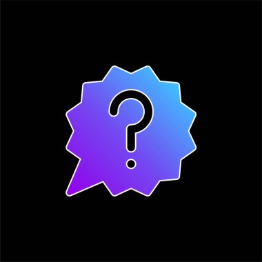 Ask blue gradient vector icon clipart