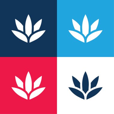 Agave mavi ve kırmızı dört renk minimal simge kümesi