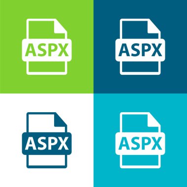 Aspx Dosya Biçimi Sembol Düz Dört renk minimal simgesi seti