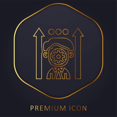 Potansiyel altın çizgi prim logosu veya simgesi artırılıyor