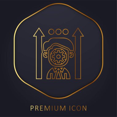 Boosting Potential golden line premium logo or icon clipart