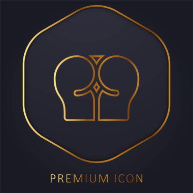 Anal altın çizgi prim logosu veya simgesi
