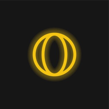 Bebek Topu Oyuncak sarı parlak neon ikonu