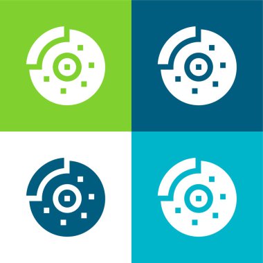 Fren Düz 4 renk minimal simgesi seti