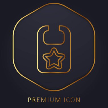 Bib altın çizgi prim logosu veya simgesi