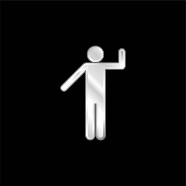 Temel Silüet gümüş kaplama metalik simge