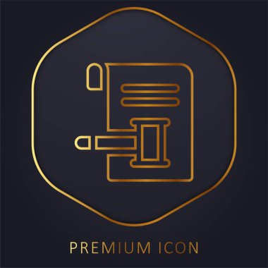 Açık arttırma altın çizgi prim logosu veya simgesi