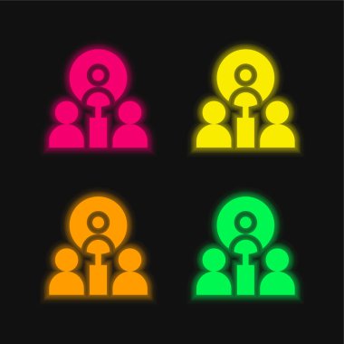 Best Employee four color glowing neon vector icon clipart