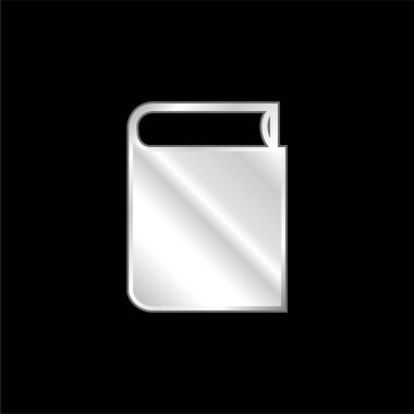 Kitap Kapalı Siyah Nesne gümüş kaplamalı metalik simge