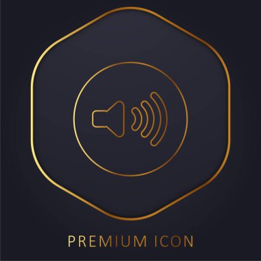 Ses Denetim Düğmesi altın çizgi prim logosu veya simgesi