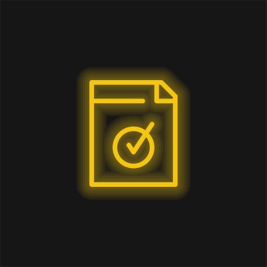 Onaylanan sarı parlak neon simgesi