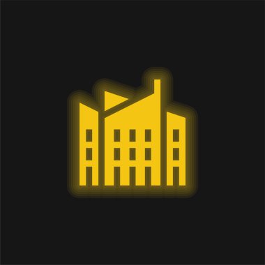 Mimari sarı parlak neon simgesi