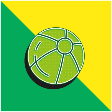 Top Yeşil ve Sarı modern 3D vektör simgesi logosu