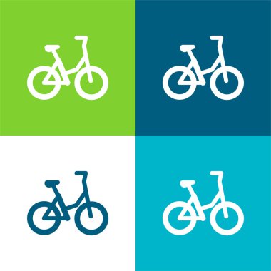 Bisiklet Düz 4 renk en küçük simge kümesi