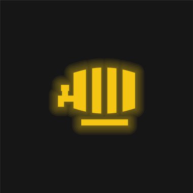 Fıçı sarı parlak neon simgesi