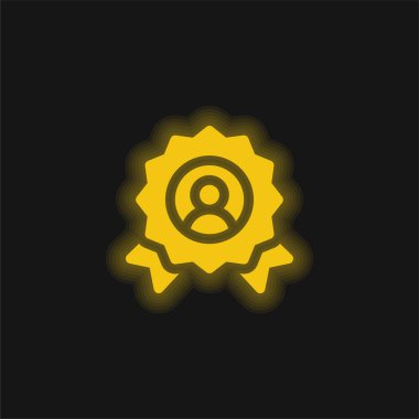 Ödül sarı parlak neon simgesi