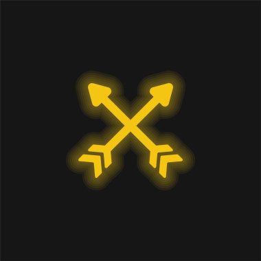 Okçuluk sarı parlak neon simgesi