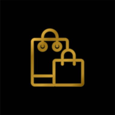 Altın kaplama metalik simge ya da logo vektörü