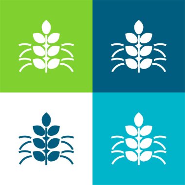 Agronomy Flat four color minimal icon set clipart