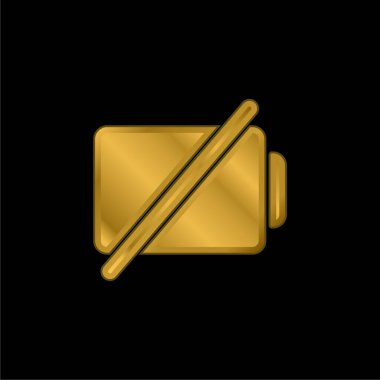 Kesik altın kaplamalı metalik simge veya logo vektörü olan pil