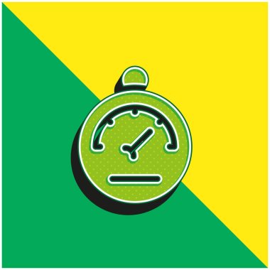 Barometer Green and yellow modern 3d vector icon logo clipart