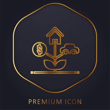 Varlıklar altın çizgi premium logo veya simge