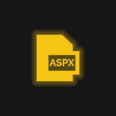 Aspx sarı parlayan neon simgesi