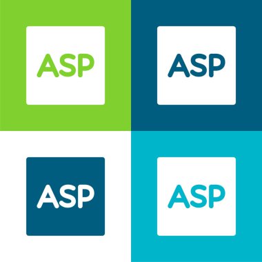 ASP Logosu Düz 4 renk en küçük simge kümesi