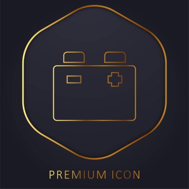 Pil altın çizgisi prim logosu veya simgesi