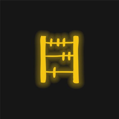 Abaküs Eli Çekim Aracı Sarı parlak neon simgesi