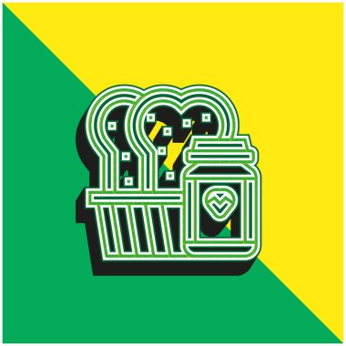 Ekmek Yeşil ve Sarı Modern 3d vektör simgesi logosu